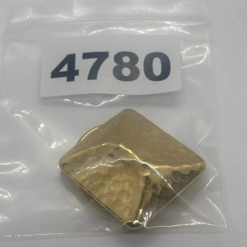 Vintage Kathie Lee Scarf Clip Gold Tone Hammered Square Geometric Accessory